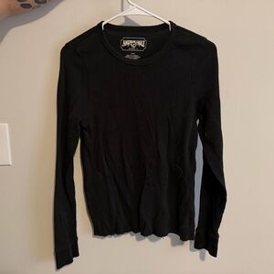 American Eagle Outfitters Black Ribbed Long Sleeve Tee